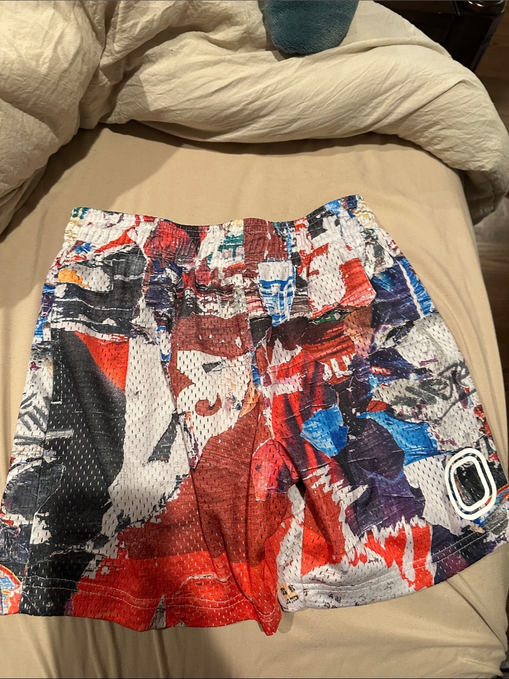 Overtime youth large Abstract Multi-Color Printed Athletic Shorts